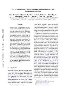 SPAR: Personalized Content-Based Recommendation via Long Engagement
  Attention