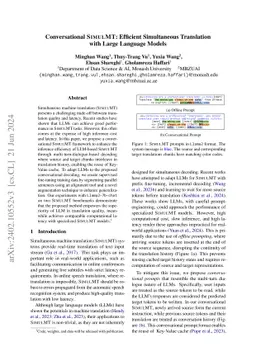 Conversational SimulMT: Efficient Simultaneous Translation with Large Language Models