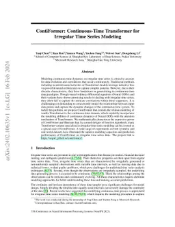 ContiFormer: Continuous-Time Transformer for Irregular Time Series
  Modeling