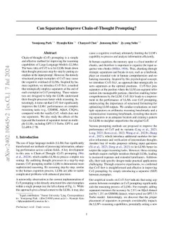 Can Separators Improve Chain-of-Thought Prompting?