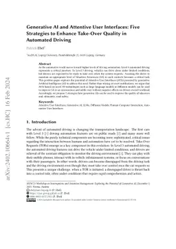 Generative AI and Attentive User Interfaces: Five Strategies to Enhance
  Take-Over Quality in Automated Driving