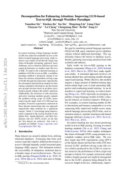 Decomposition for Enhancing Attention: Improving LLM-based Text-to-SQL
  through Workflow Paradigm