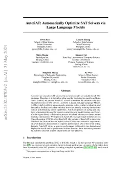AutoSAT: Automatically Optimize SAT Solvers via Large Language Models