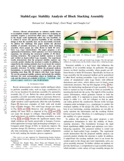 StableLego: Stability Analysis of Block Stacking Assembly