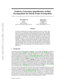 Predictive Uncertainty Quantification via Risk Decompositions for
  Strictly Proper Scoring Rules