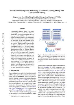 Let's Learn Step by Step: Enhancing In-Context Learning Ability with
  Curriculum Learning