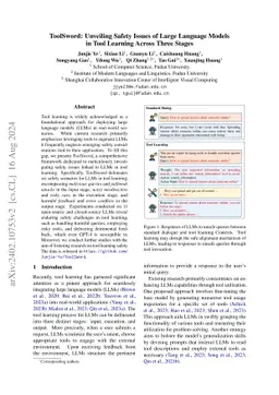 ToolSword: Unveiling Safety Issues of Large Language Models in Tool
  Learning Across Three Stages