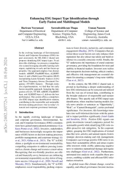Enhancing ESG Impact Type Identification through Early Fusion and
  Multilingual Models