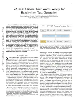 VATr++: Choose Your Words Wisely for Handwritten Text Generation
