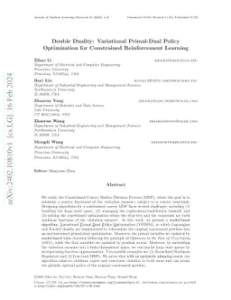 Double Duality: Variational Primal-Dual Policy Optimization for
  Constrained Reinforcement Learning