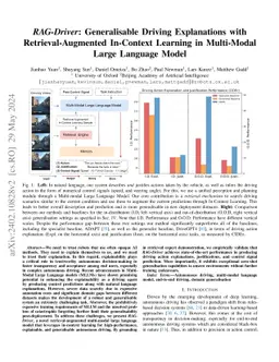 RAG-Driver: Generalisable Driving Explanations with Retrieval-Augmented
  In-Context Learning in Multi-Modal Large Language Model