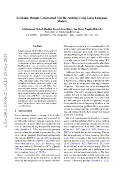EcoRank: Budget-Constrained Text Re-ranking Using Large Language Models
