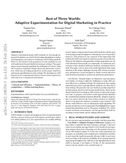 Best of Three Worlds: Adaptive Experimentation for Digital Marketing in
  Practice