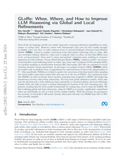 GLoRe: When, Where, and How to Improve LLM Reasoning via Global and
  Local Refinements