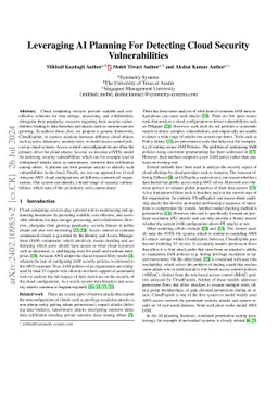 Leveraging AI Planning For Detecting Cloud Security Vulnerabilities