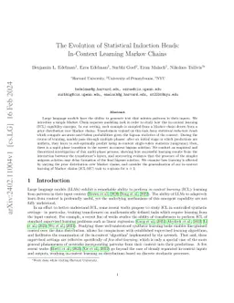 The Evolution of Statistical Induction Heads: In-Context Learning Markov
  Chains