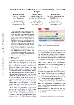 Automated Detection and Analysis of Data Practices Using A Real-World
  Corpus