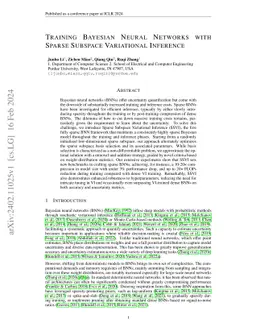 Training Bayesian Neural Networks with Sparse Subspace Variational
  Inference