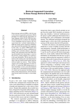 Retrieval-Augmented Generation: Is Dense Passage Retrieval Retrieving?