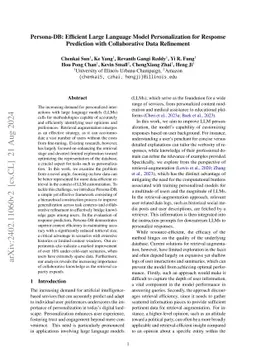 Persona-DB: Efficient Large Language Model Personalization for Response Prediction with Collaborative Data Refinement