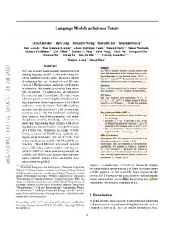 Language Models as Science Tutors