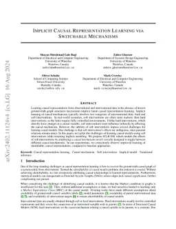 Implicit Causal Representation Learning via Switchable Mechanisms