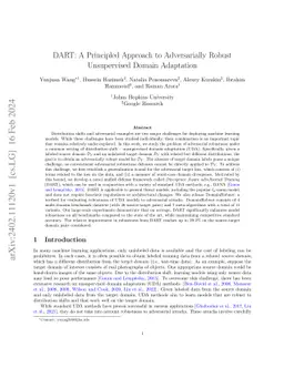 DART: A Principled Approach to Adversarially Robust Unsupervised Domain
  Adaptation