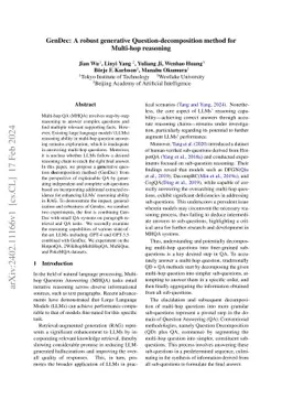 GenDec: A robust generative Question-decomposition method for Multi-hop
  reasoning