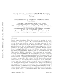 Privacy Impact Assessments in the Wild: A Scoping Review