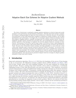 AdAdaGrad: Adaptive Batch Size Schemes for Adaptive Gradient Methods
