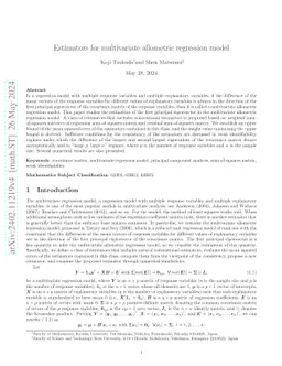 Estimators for multivariate allometric regression model