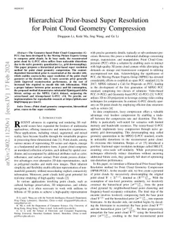 Hierarchical Prior-based Super Resolution for Point Cloud Geometry
  Compression