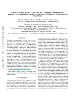 Semi-supervised Medical Image Segmentation Method Based on Cross-pseudo
  Labeling Leveraging Strong and Weak Data Augmentation Strategies