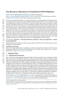 Fair Resource Allocation in Virtualized O-RAN Platforms