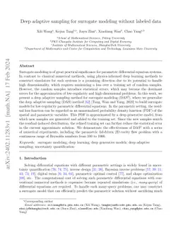 Deep adaptive sampling for surrogate modeling without labeled data