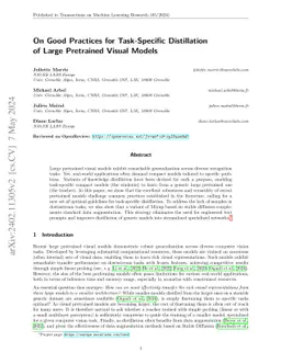 On Good Practices for Task-Specific Distillation of Large Pretrained
  Visual Models