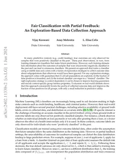 Fair Classification with Partial Feedback: An Exploration-Based Data
  Collection Approach