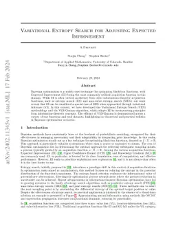 Variational Entropy Search for Adjusting Expected Improvement