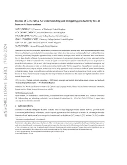 Ironies of Generative AI: Understanding and mitigating productivity loss
  in human-AI interactions