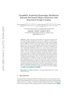 GraphKD: Exploring Knowledge Distillation Towards Document Object
  Detection with Structured Graph Creation