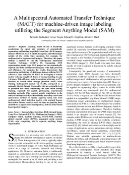 A Multispectral Automated Transfer Technique (MATT) for machine-driven
  image labeling utilizing the Segment Anything Model (SAM)