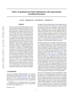 OptEx: Expediting First-Order Optimization with Approximately
  Parallelized Iterations