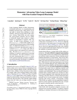 Momentor: Advancing Video Large Language Model with Fine-Grained
  Temporal Reasoning