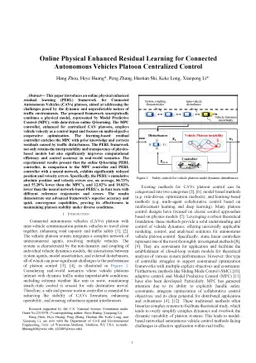 Online Physical Enhanced Residual Learning for Connected Autonomous
  Vehicles Platoon Centralized Control
