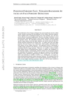 Poisoned Forgery Face: Towards Backdoor Attacks on Face Forgery
  Detection