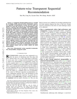 Pattern-wise Transparent Sequential Recommendation