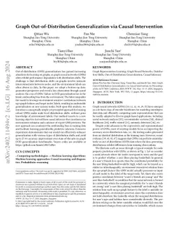 Graph Out-of-Distribution Generalization via Causal Intervention