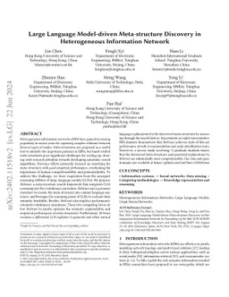Large Language Model-driven Meta-structure Discovery in Heterogeneous
  Information Network