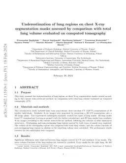 Underestimation of lung regions on chest X-ray segmentation masks
  assessed by comparison with total lung volume evaluated on computed
  tomography