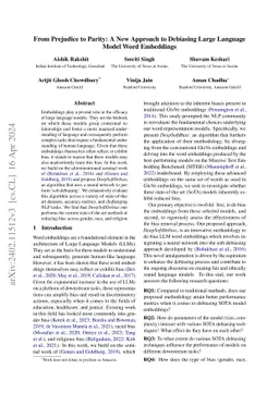 From Prejudice to Parity: A New Approach to Debiasing Large Language
  Model Word Embeddings